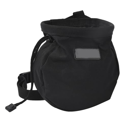 Premium Rock Climbing Chalk Bag with Adjustable Waist Belt Large Capacity Magnesium Powder Pouch for Outdoor Climbing Gym Workouts Oxford Fabric Durable Black 15x15x17cm