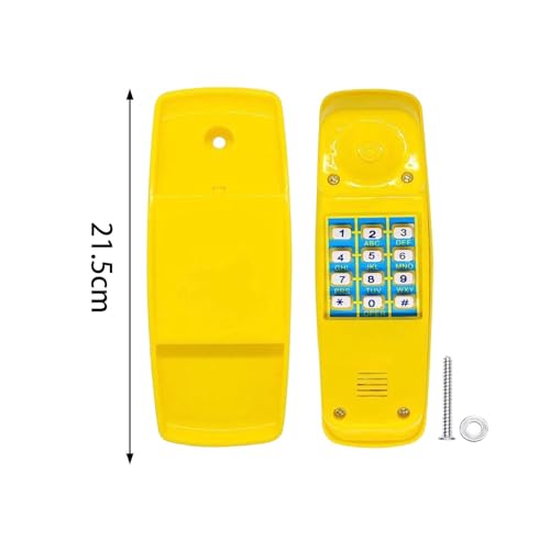 Pretend Phone Toy Pirate Wheel Game Playground Telephone Accessory for Children with Interactive Keys Quality Material Suitable for Swing Set Treehous, Yellow - color: Yellow