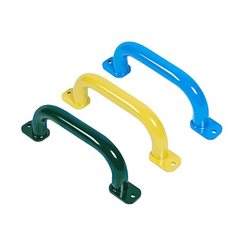 ESPETS 4 Pack of 10 Inch Green Metal Outdoor Playground Handles | Rust-resistence Metal Playset Accessories, Playhouse ladder handles, Indoor Monkey Bars, Treehouse, Climbing walls handles - color: Green
