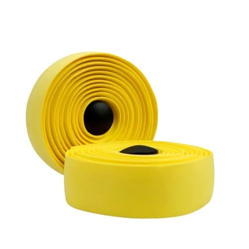 BD13 Bike Handlebar Tape, EVA Road Bike Bar Tape with Shock Absorbing Cushioning, Anti-Slip Bicycle Handlebar Wrap, Heavy-Duty Acrylic Double Sided Tape, (Yellow) - color: yellow