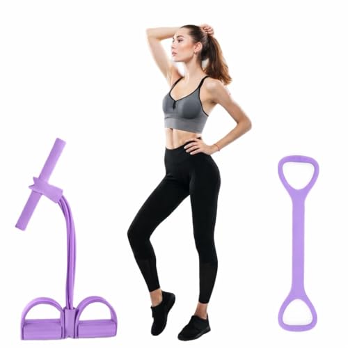 SZ Resistance Band Set – 2 Piece Figure 8 Resistance Band & Pedal Resistance Tubes for Full Body Workout, Arms, Back, Abs & Stretch Training