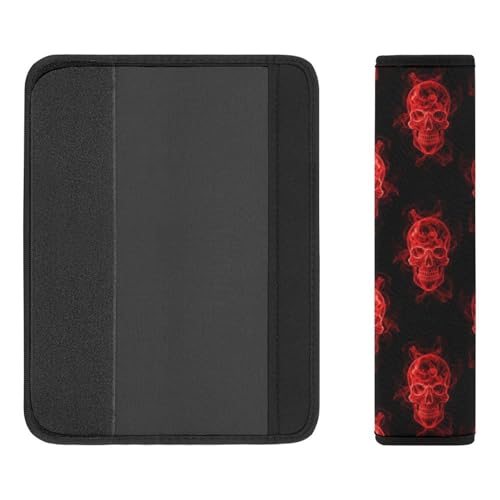 2 Pack Red Skull Car Seat Straps Shoulder Pads Universal Soft and Comfortable Seat Belt Cushion for Adults and Children, Stroller Pushchair High Chair - color: Pattern 920