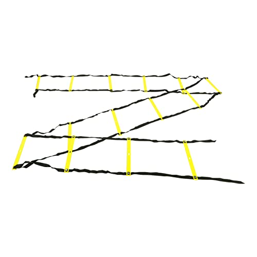 banapoy 7M Agility Ladder, 14 Rung Fixed Distance Speed Training Equipment with Angle Marks for Soccer Football Fitness Coaches and Athletes - color: Yellow