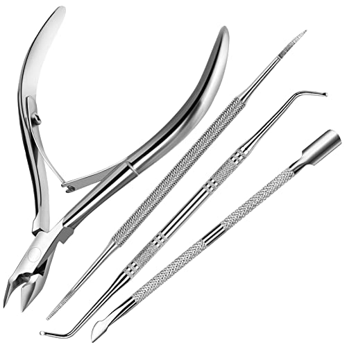 FANDAMEI Ingrown Toenail Removal Kit, Pedicure Tools, Nail Care Kit, Cuticle Trimmer, Nail Cuticle Nippers, Cuticle Kit Stainless Steel, Cuticle Clippers, Cuticle Pushers, Manicure Kit, Pedicure Kit - color: Silver