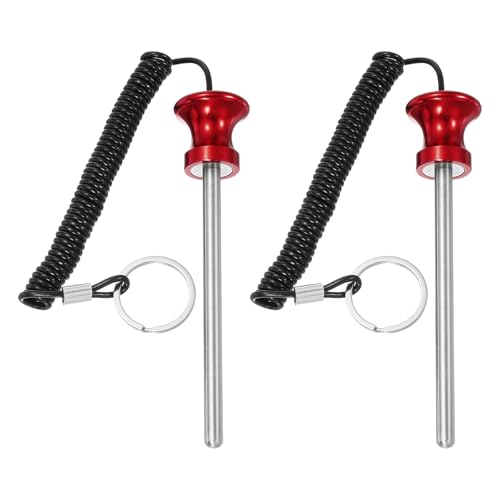 Weight Stack Pin, Weight Gym Pin Strength Training Equipment Replacement with Pull Rope for Commercial Home - color: Red, size: 0.3 x 4.7 Inch