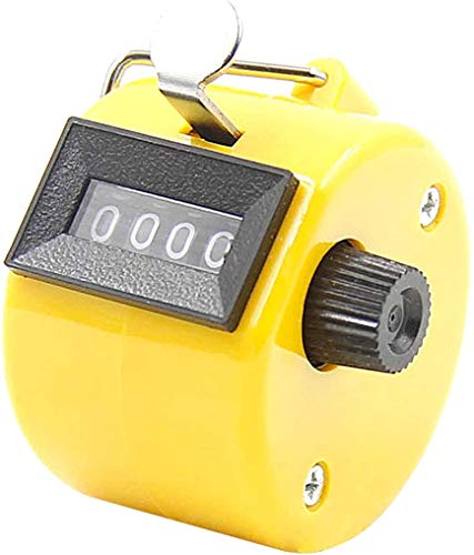 White Deer Hand Tally Counter 4 Digit Number Dual Clicker Golf Handy Convenient - color: Yellow
