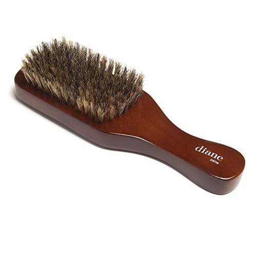 Diane Premium 100% Boar Bristle Club Wave Brush for Men and Barbers – Medium Bristles for Thick Coarse Hair – Use for Detangling, Smoothing, Wave Styles, Soft on Scalp, Restore Shine and Texture - style: Club Brush