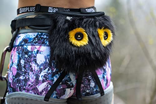 8BPLUS Chalk Bag for Rock Climbing and Bouldering, Chalk Pouch incl Belt & Biner – Cute Funny Character Design, Wide Opening, Gear with Personality, Gift for Climbers - style: ALEX