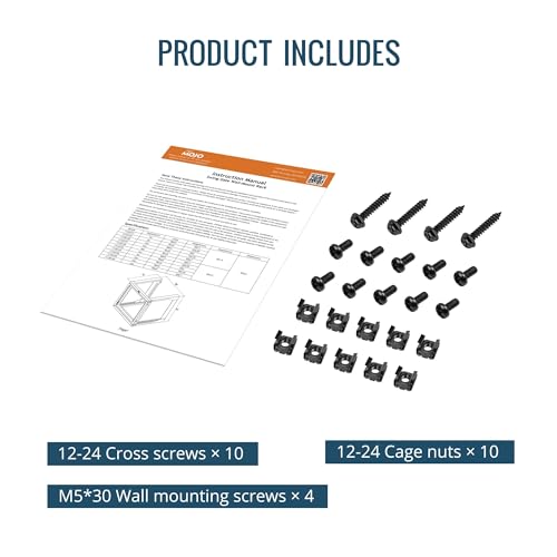 Tecmojo 12U Wall Mount Server Rack, Open Frame Network Rack for 19" Computer/AV/Data/IT/Media Equipment, 18" Depth, 16" Apart Mounting Holes, Swing Gate, Square and Tapped Holes - size: 12U/18" Depth (New)