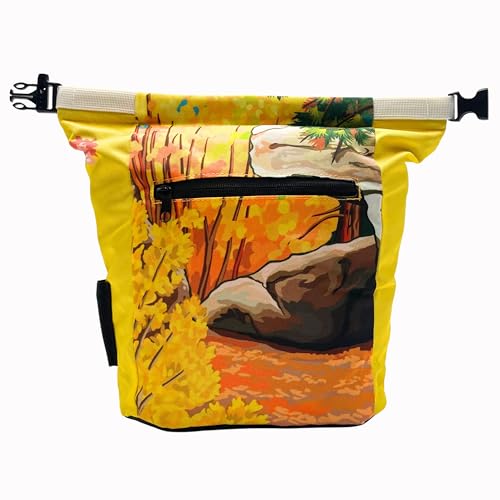 Rock Climbing Chalk Bucket | for Bouldering Gym & Outdoor Use | Durable Hook & Loop Closure, 2 Zippered Pockets, Easy-Carry Handle - style: Leavenworth