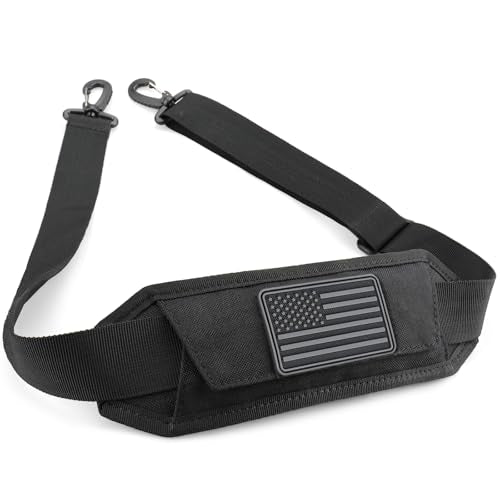 WYNEX Shoulder Strap, 55 inch Universal Bag Strap Replacement with Pad | Single Shoulder Strap with Detachable Thick Pad, Crossbody Bag Strap for Tactical Pouch Tool Bag Messenger Bag Luggage Duffle - color: Black, size: 1.5“ Strap