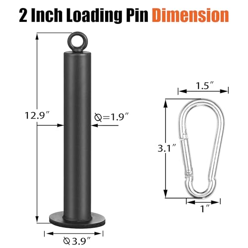 SERTT Weight Loading Pin fit 2 inch Olympic Weight Plate, Gym Pin for Weight Stack with Heavy-Duty Carabiner, Weight Pin Attachment for Cable Pulley System LAT Pulldown - color: Black - 2 inch Olympic Compatible
