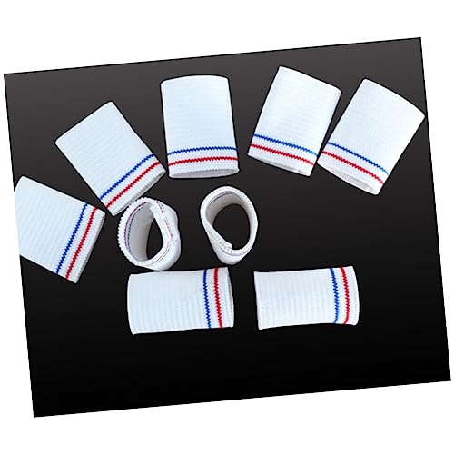 20pcs Nylon Finger Sleeves Breathable Protective Sports Guards for Basketball Volleyball Training White Knit Design for Joint Support and Injury Prevention