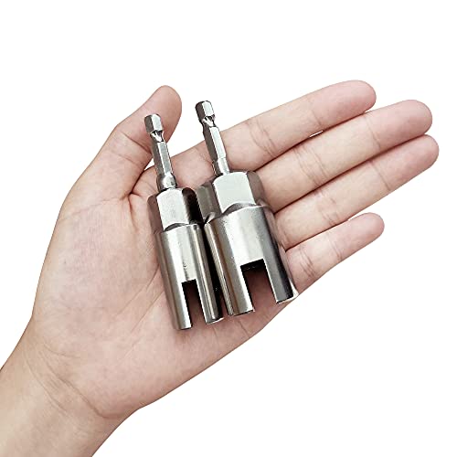 2 Pack (13mm,19mm) 1/4 Inch Hex Shank Nut Driver Power Wing Nut Driver Set Bit Socket Wrenches Tools Set Slot Wing Nuts Drills Bits for Panel Nuts Screws Eye C Hook Bolt
