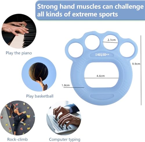 4 Fingers Exercise Ring,Silicone Grip Strength Rings Hand Grip Strengthener, Hand Training Ring Finger Strength Trainer for Forearm Hand Exercise Guitar Finger Strengthener Rock Climbing, Set of 4
