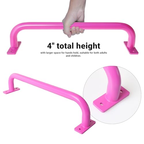 ESPETS 17 Inch 6 Pieces Pink Outdoor Metal Safety Playground Handles | Swing Set Attachment Grab Handle, Weather-resistence Playset Accessories Hand Grips, Indoor Monkey Bars - color: Pink -6 Pcs