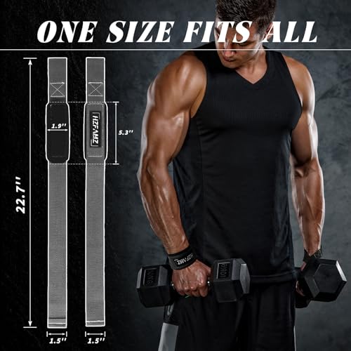 Lifting Straps, Lifting Wrist Straps for Weightlifting, Weightlifting Straps with Padded Neoprene, Gym Straps for Strength Training, Bodybuilding, Weight Lifting Straps for Men and Women - color: Grey