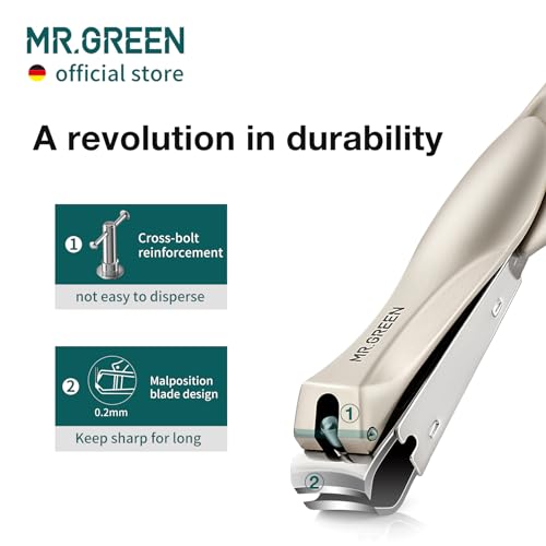 MR.GREEN Nail Clippers Stainless Steel Anti Splash Fingernail Cutter Manicure Tools Bionics Design Pedicure Scissor Nail Trimmer (Nail Clipper (Medium)) - color: Nail Clipper (Medium)