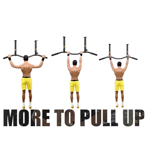 Joist Mount Pull Up Bar, Ceiling Mount Pull Up, Strength Training Pull-Up Bars, Bar with Multi-Grip Foam Grip, 40'' Wide, Pull Up Bar for Home Gym,Silver-Straightrod - color: Silver, size: Straightrod