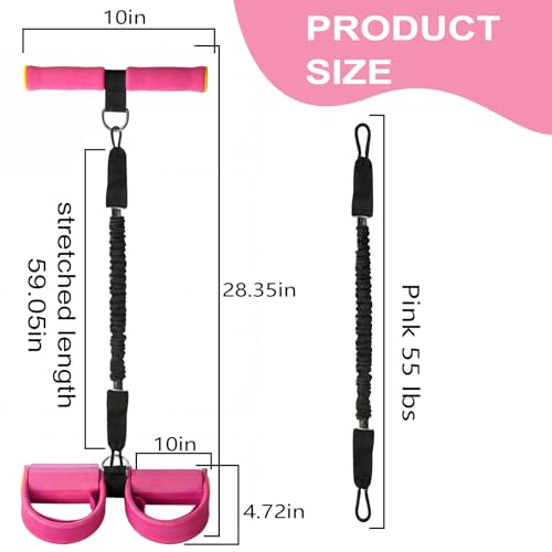 Upgraded Pedal Resistance Band with Handle - Fashion Puller Exercise Tool, Thickened Built-in Latex Tube Pedal Resistance Device & Soft Nitrile Rubber Anti-Slip Footrest for The Core/Arms