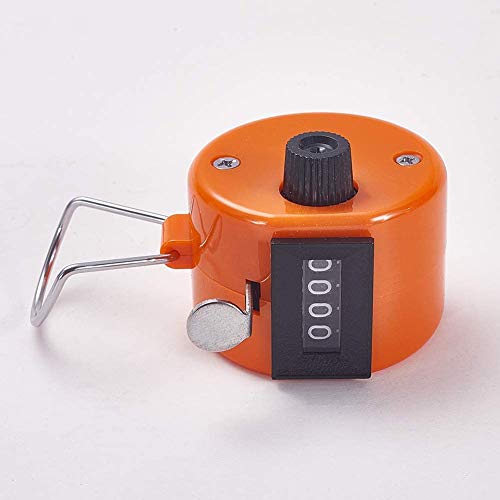 White Deer Hand Tally Counter 4 Digit Number Dual Clicker Golf Handy Convenient - color: orange