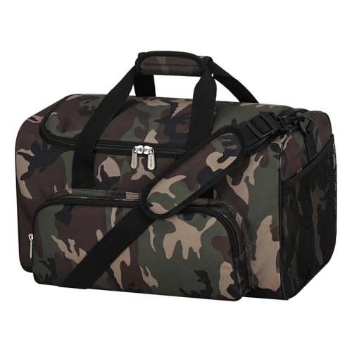 25L Small Gym Sport Duffle Bag, 17 inch, Camo | Weekender Overnight Bag, Travel, Workout, Fitness - color: Camo