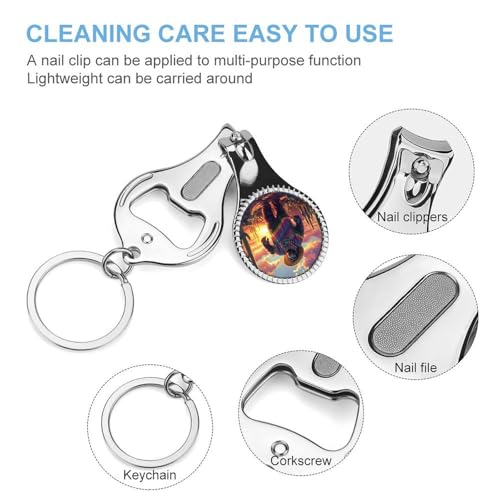 Guardian Bigfoot Sasquatch Nail Clipper with File Portable Metal Fingernail with Key Ring for Traveling Home Office