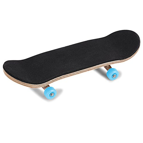 Milltrip Wooden Finger Skateboards, 1Pc Maple Wooden Alloy Fingerboard Finger Skateboards with Box Reduce Pressure Gifts (Light Blue) - color: Light Blue