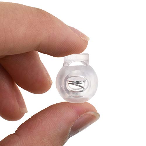 Spring Elastic Fastener Toggles Plastic Cord Lock Buttons Stopper Slider Thread Smooth Hold Tightly - color: Clear-18*15mm 40pcs