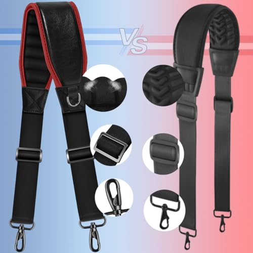 ZINZ 77" Shoulder Strap with Neoprene Thick Padded, Universal Bag Strap with Double Adjustable Buckles and Metal Swivel Hooks - color: Red Edge
