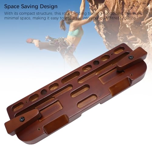 Naroote Rock Climbing Hangboard, Wooden Fingerboard, Strength Training Tool with Various Finger Hole Depths, Ideal for Indoor & Outdoor Use