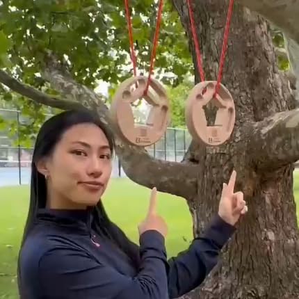 TWO STONES Portable Hangboard Rock Climbing, Pull Up Rings as Portable Rock Climbing Training Board with Pockets and Edges for Rock Climbers