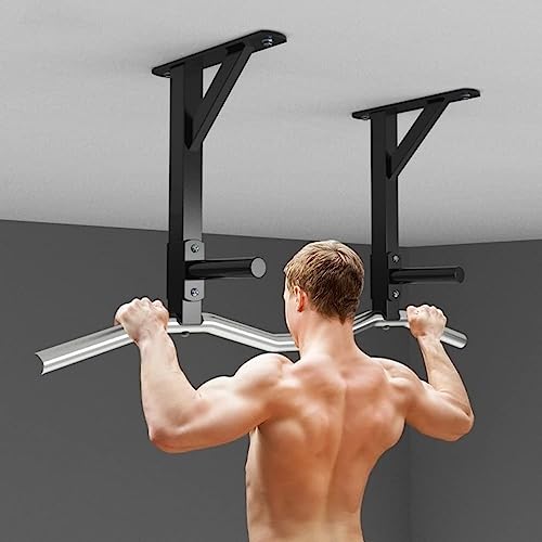 Ceiling Steel Fitness Horizontal Bar, Pull Up Bar Wall Mounted Chin Up Bar, Home Gym Strength Training Bar, Load 660 LBS
