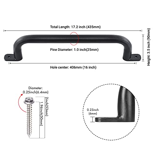 17 Inch Black Safety Playground Handles Pack of 4- Playset Handles, Swing Sets Accessories Hand Grips, Grab Handle Monkey Bar for Playhouse, Treehouse - color: Black-4pack