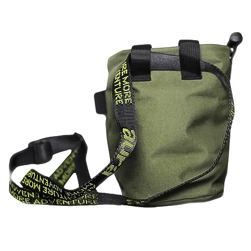 Aura Rock Climbing Chalk Bag – Bouldering Chalk Bag with Fleece Liner, Drawstring Closure & Brush Holder – Adjustable Belt Included – Gym, Weightlifting, Crossfit & Gymnastics