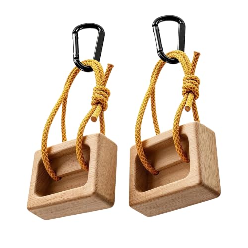 Portable Hangboard, Pinch Block, Set of 2, Wooden Climbing Training Holds for Finger, Grip and Upper Body Strength