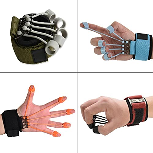 Finger and Hand Extensor Trainer Exerciser - with Resistance Band Stretcher Strengthener, Finger Flexion Extension Training Strengthener