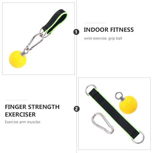 Climbing Training Grip Ball Hand Exerciser with Hanging Rings Solid Grip Strengthener for Finger and Wrist Workout Gym Fitness Sling Training Aid for Rock Climbing Random Color