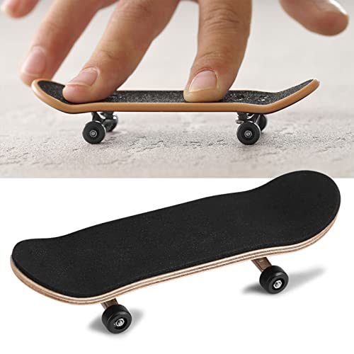 HERCHR Finger Boards, 1Pc Maple Wooden Alloy Fingerboard Finger Skateboards Creative Fingertips Daliy Playing Relaxing Movement Set with Box for Relax Play (Black) - color: Black