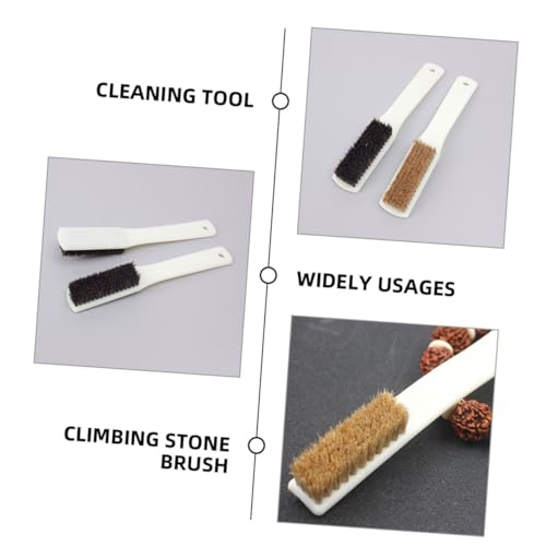 Amosfun 4Pcs Climbing Rocks Cleaning Brush with Sturdy Handle Boar Hair Bristles for Bouldering and Rock Climbing Chalk Cleaning Tool for Outdoor Sports