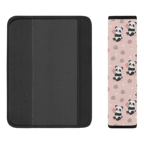 2 Pack Universal Soft and Comfortable Car Seat Belt Pad for Girls and Boys, Stroller Pushchair High Chair, Bear Animal Kawaii Panda Pink Shoulder Protector - color: Pattern 301