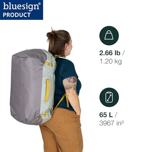 Osprey Transporter Lightweight Travel Duffel Bag - Extra Large Water Resistant Durable Gear Bag for Men and Women - color: Frosty Mint/Soundwave Grey, style: 65l