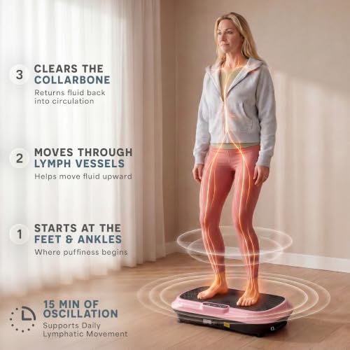 Lifepro Waver Vibration Plate Exercise Machine with 99 Speeds & 10 Presets | Resistance Bands, Non-Slip Surface, 330 lbs Capacity — Vibration Plate for Lymphatic Drainage, Body Toning, Full-Body Workout - color: Pink