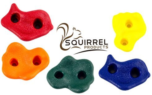 Squirrel Products Rock Climbing Holds for Kids, Deluxe Extra Large Climbing Rocks with Mounting Hardware - DIY Rock Wall Indoor & Outdoor Playground Accessories Wall Climbing Kit - Ages 3+ - style: 20 Pack XL Deluxe