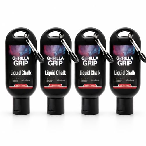 Liquid Chalk for Gym & Sports-Extra Strong Grip Lifting Chalk for Fast Drying,Weightlifting,Rock Climbing & Pole Fitness - style: 4x50ml