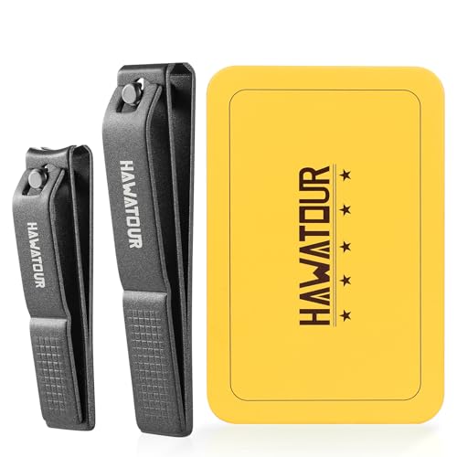Nail Clippers Set 420J2 Stainless Steel, Gray | Premium Fingernail Toenail Clippers, Visibly Tin Case, Ergonomic Grip