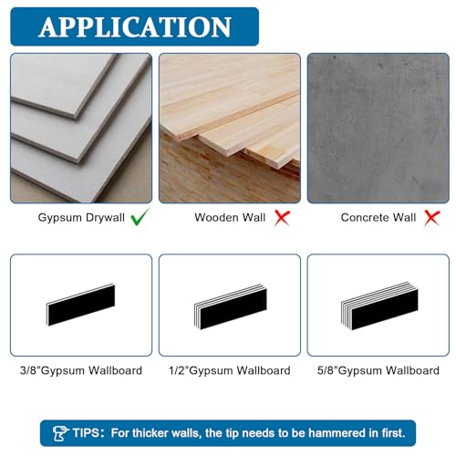 LEYU 140PCS Self Drilling Drywall Anchors and Screws Kit #8 x 1-1/4”, Heavy Duty Sheetrock Anchors for Hanging Shelves,Picture Frames,Curtains, No Pre-Drilling, Plastic Dry Wall Anchors