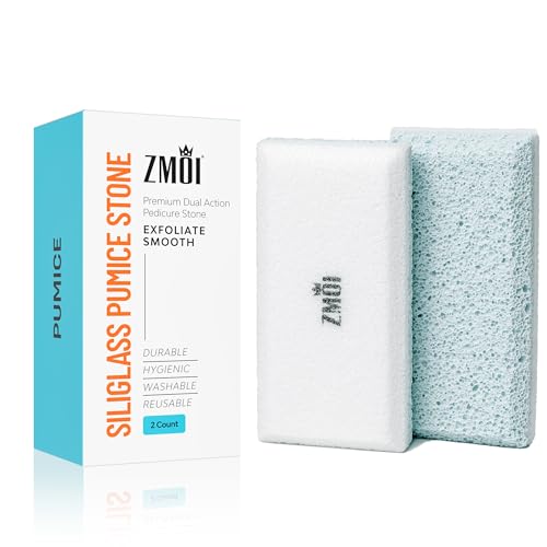 Glass Pumice Stone Callus Remover for Feet, Elbows, Hands, and Knees, Spain Made - 2 in 1 Pedicure Exfoliator and Scrubber for Rough, Hard Skin (Teal Color) - style: Teal - 2 Count ( Pack of 1)