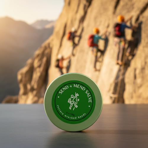 Send + Mend Climber's Hand Salve - Rock Climbing Gifts - Moisturizing Balm for Bouldering, Lifting & Gymnastics Hands - 2 oz