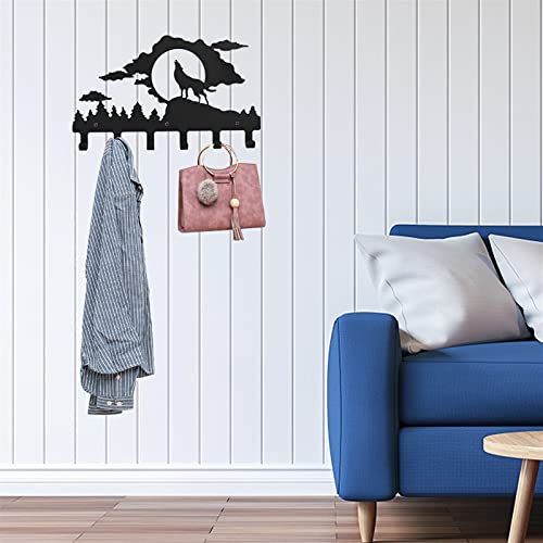Wall Mounted Coat Rack 1Pc Iron Wall-Mounted Coat Clothes Hook Rack Wall-Mounted l Iron Wall Hook for Bedroom （15.72X9.43X1.18inch） Coat Rack Tree